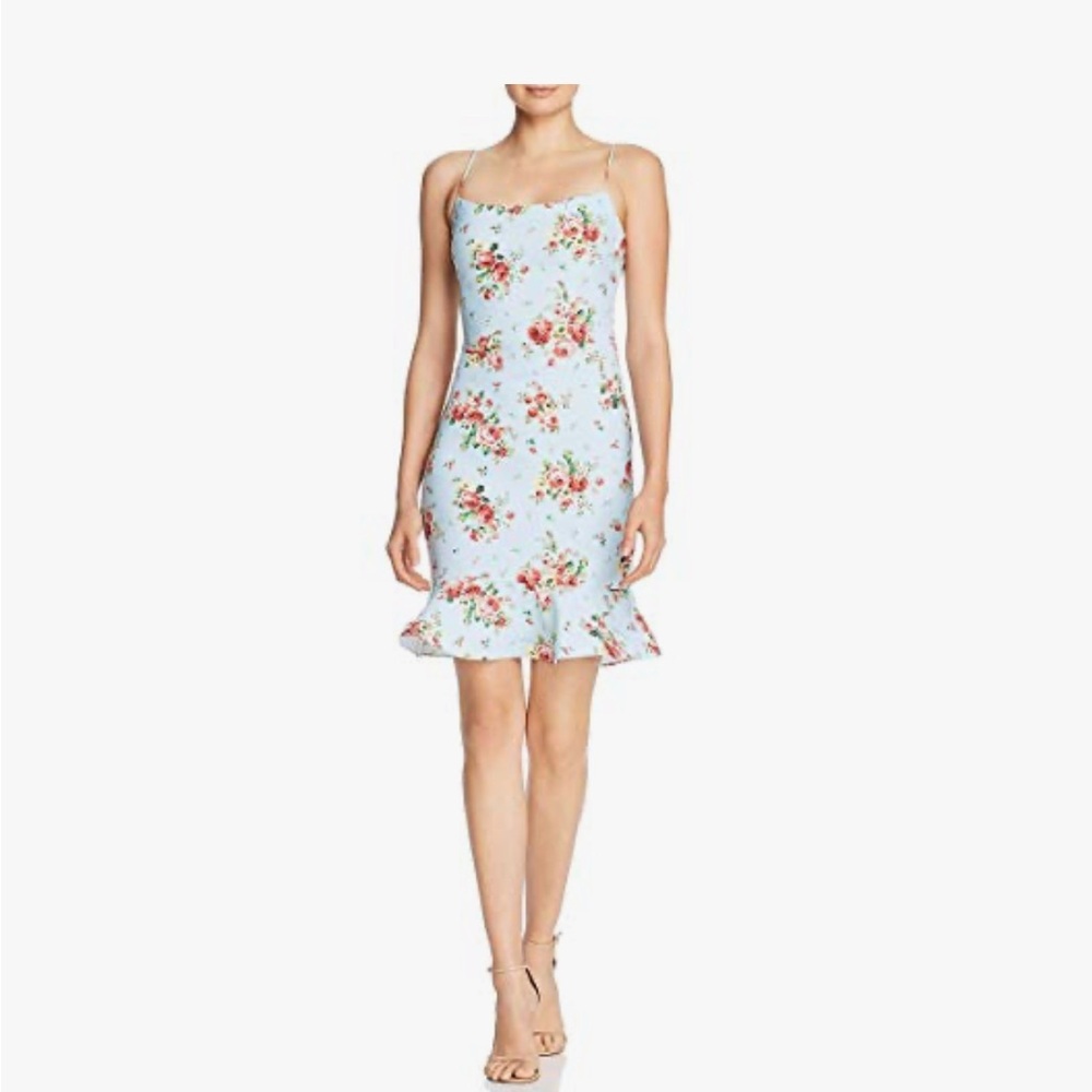 Likely Floral Mini Dress in Light Blue